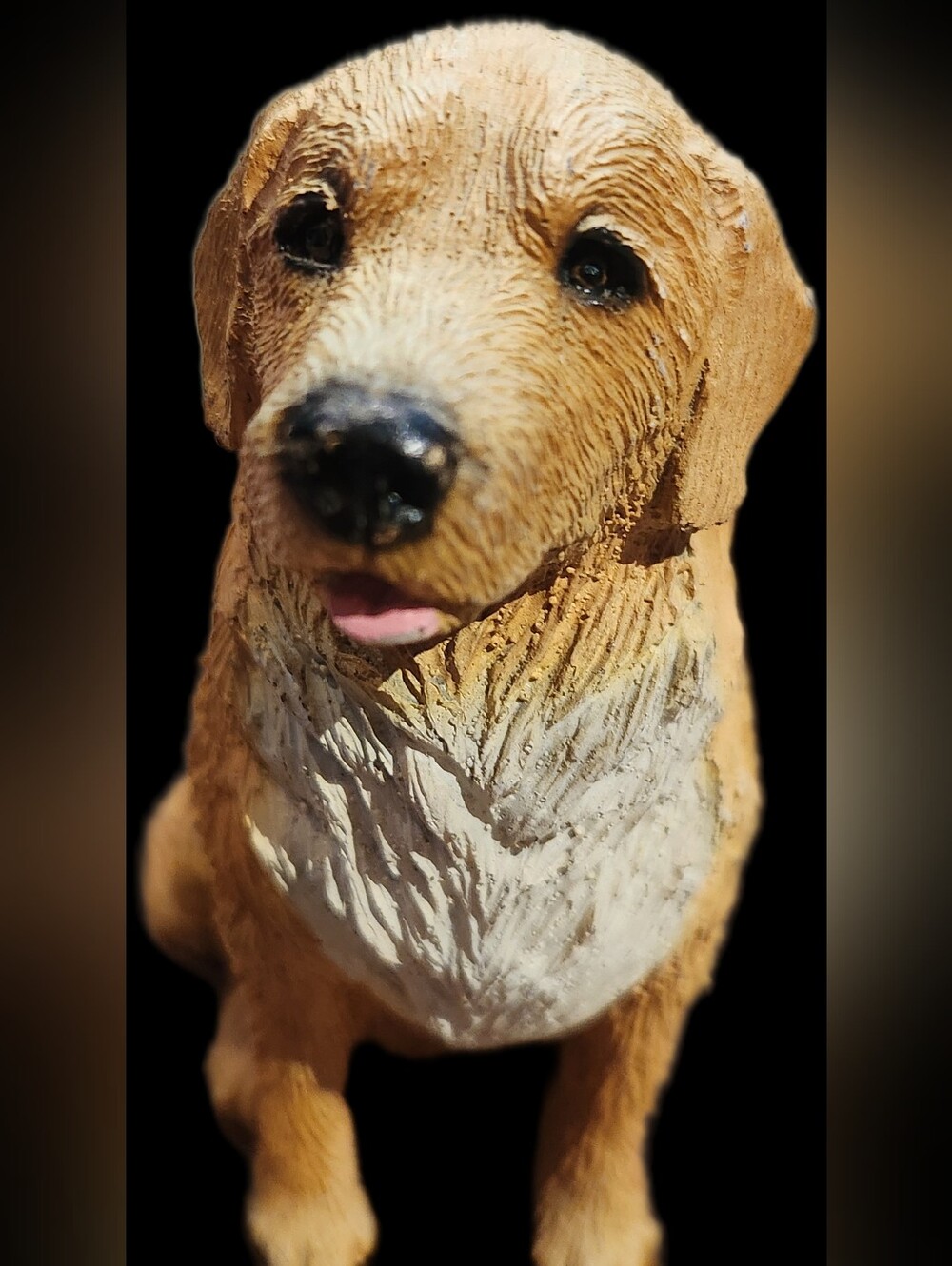 5" Appx Golden Retriever Stone Resin Figurine Statue Tan White Chest Dog Pet - Picture 6 of 10